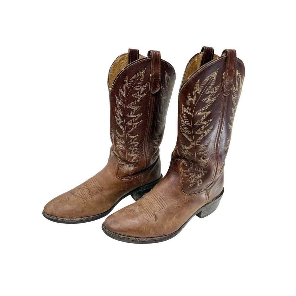 Double-H Boots Mens 3269 Work Western Brown Leather Cowboy Boots Size 8.5 D